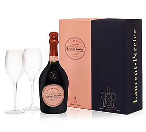 Laurent-Perrier Cuvée Rosé 75cl + 2 Glasses Set