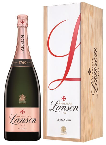 Lanson Le Rose NV Magnum (1.5 ltr) in Wood Box 