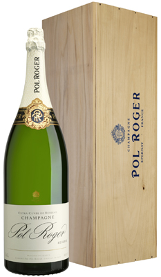 Pol Roger Brut Reserve NV Jeroboam (3 ltr) in Wood Box