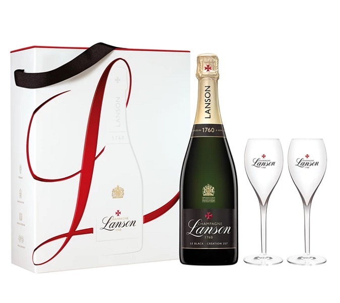 Lanson Le Black Creation Brut 75cl + 2 Flutes Set